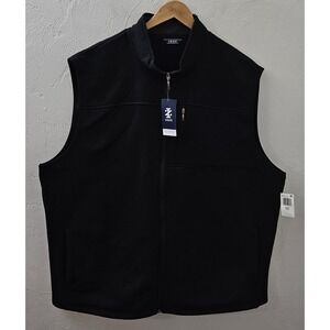 NEW w/Tags Izod Black Vest Men's Big And Tall Size 3XLT Full Zip Up Golf Outdoor